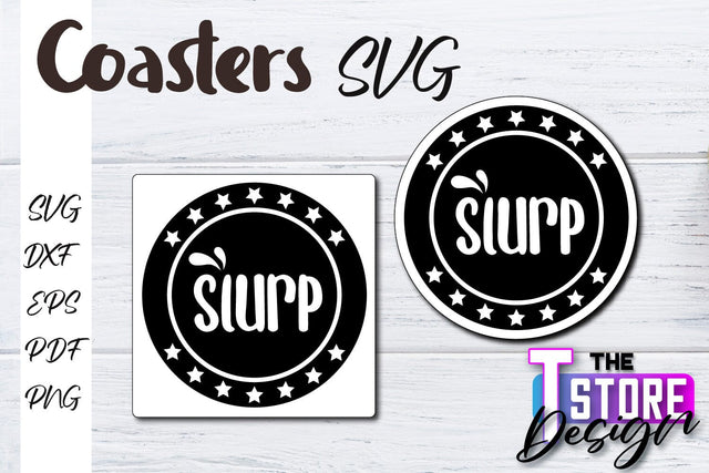 Coasters SVG Design | Kitchen Coasters Design | Coffee Quotes SVG The T Store Design 