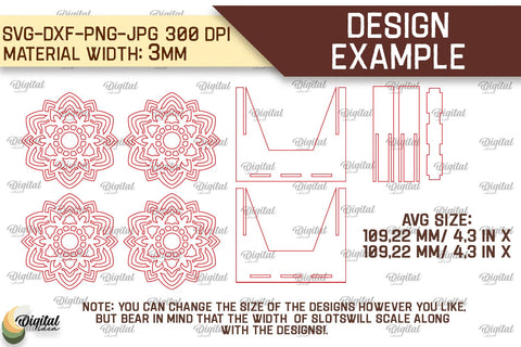 Coasters With Holder Laser Cut. Home Decor SVG Design SVG Evgenyia Guschina 