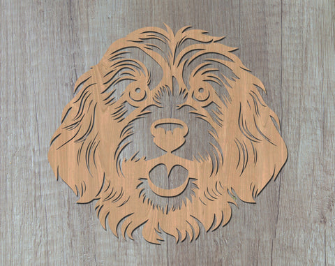 Cockapoo Laser SVG Cut File, Cockapoo Glowforge File, Cockapoo DXF, Cockapoo Wall Art SVG SVG HappyDesignStudio 