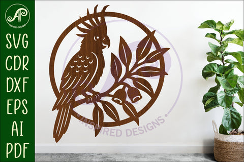 Cockatoo bird wall sign, SVG file. SVG APInspireddesigns 