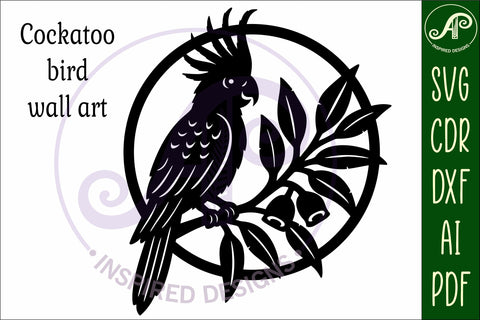 Cockatoo bird wall sign, SVG file. SVG APInspireddesigns 