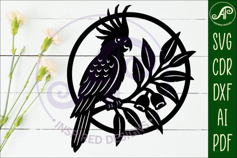 Cockatoo bird wall sign, SVG file. SVG APInspireddesigns 