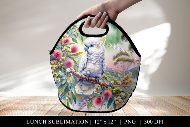 Cockatoo Lunch Bag Sublimation PNG Sublimation BijouBay 