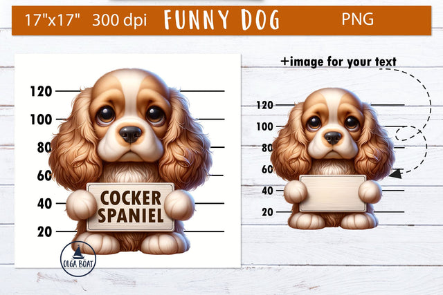 Cocker spaniel clipart | Funny dog sublimation Sublimation Olga Boat Design 