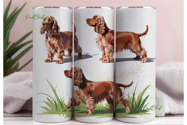 Cocker SpaTHSPl 20oz Tumbler Wrap Sublimation PixelChick 