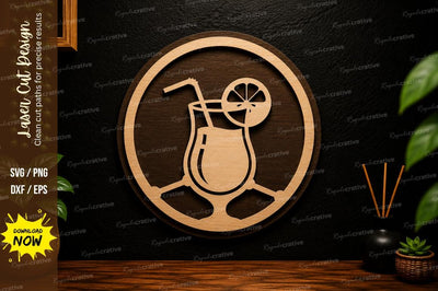 Cocktail Glass Ornament Laser Cut SVG Design SVG Regulrcrative 