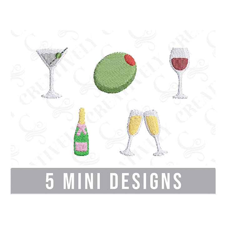 Cocktail Mini Embroidery Design Bundle Embroidery/Applique DESIGNS Creatively Embroidery 