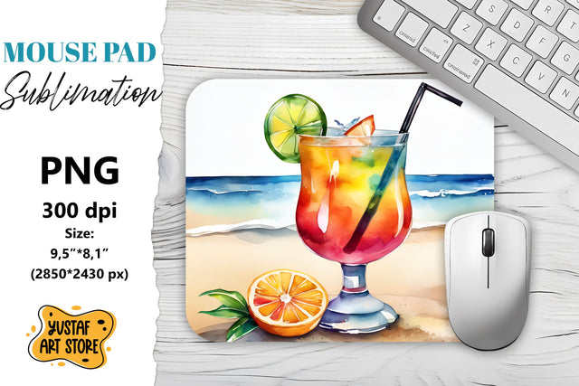 Cocktail mouse pad sublimation. Summer cocktail sublimation Sublimation Yustaf Art Store 