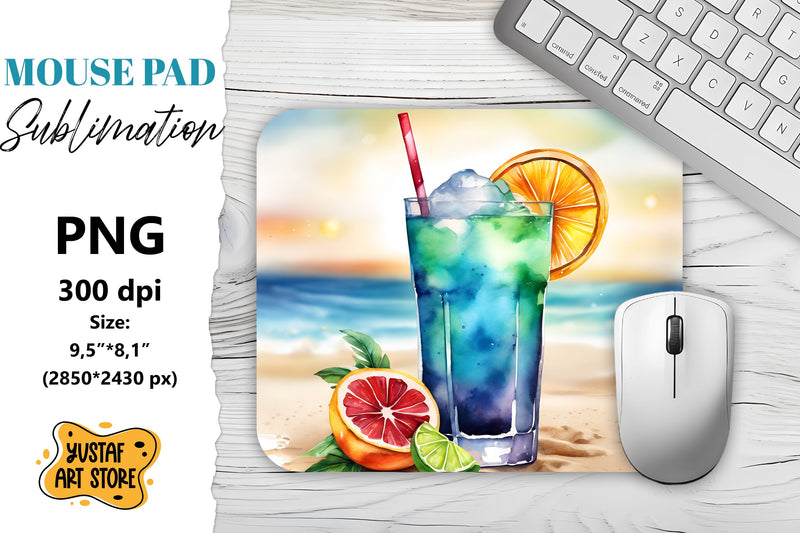 Cocktail mouse pad sublimation. Summer cocktail sublimation Sublimation Yustaf Art Store 