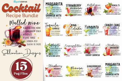 Cocktail Recipe Sublimation Bundle Sublimation Regulrcrative 