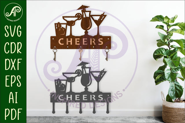 Cocktails Key holder designs for wood and metal SVG APInspireddesigns 