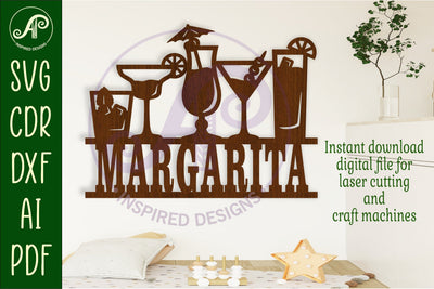 Cocktails name sign svg laser cut file SVG APInspireddesigns 