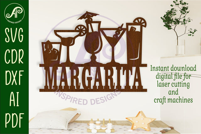 Cocktails name sign svg laser cut file SVG APInspireddesigns 