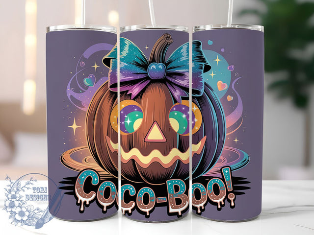 Coco Boo Ghost Pumpkin Halloween Tumbler, Pumpkin Halloween Mug, Cute Ghost Wrap, Spooky Pumpkin Cup, 20Oz Sublimation Design, Autumn Halloween Drinkware, Boo Pumpkin Tumbler Sublimation ToriDesigns 