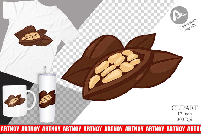 Cocoa Beans Clipart Sublimation artnoy 