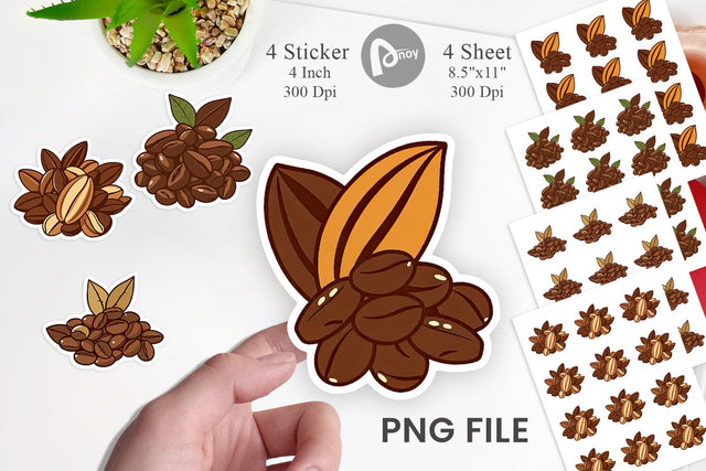 Cocoa Beans Sticker Sublimation artnoy 