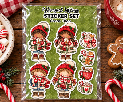 Cocoa Clan Sticker Sheet Print and Cut SVG Whimsical Inklings 