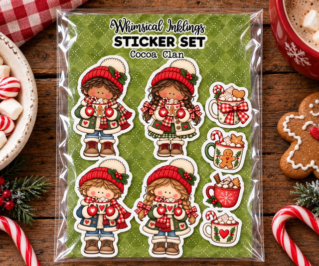 Cocoa Clan Sticker Sheet Print and Cut SVG Whimsical Inklings 