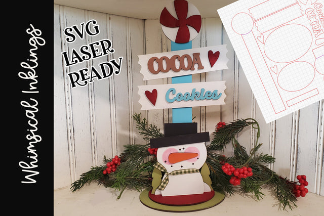 Cocoa Cookies Holiday Sign SVG Whimsical Inklings 