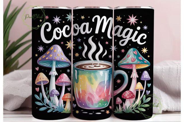 Cocoa Magic 20oz Tumbler Wrap Sublimation PixelChick 