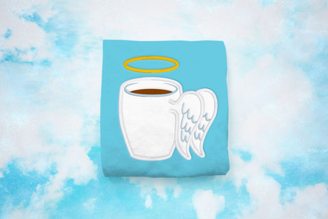 Cocoa or Death Angel Wing Mug Applique Embroidery Duo Embroidery/Applique DESIGNS Risa Rocks It 
