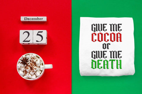 Cocoa or Death Angel Wing Mug Applique Embroidery Duo Embroidery/Applique DESIGNS Risa Rocks It 