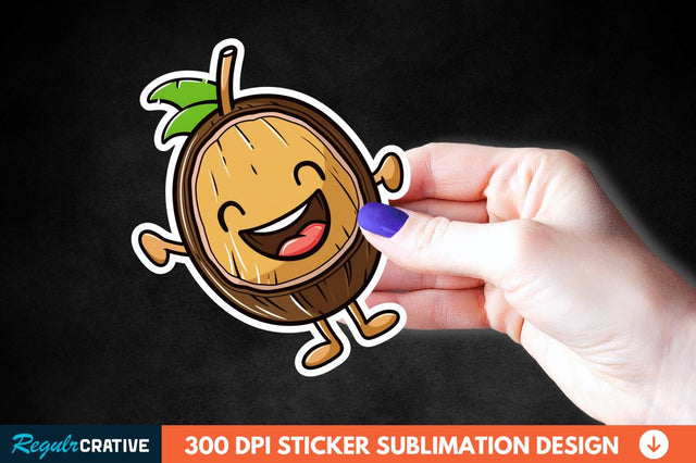 Coconut Drink Sticker Clipart Sublimation Regulrcrative 