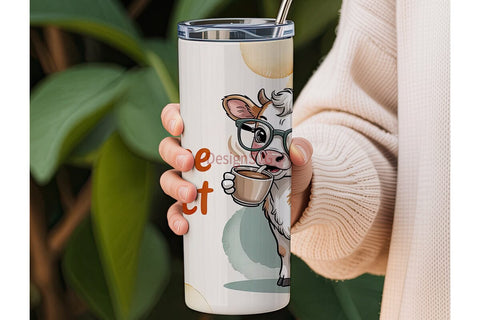 Coffee Addict Calf 20oz Tumbler Wrap Sublimation DesignSVG 