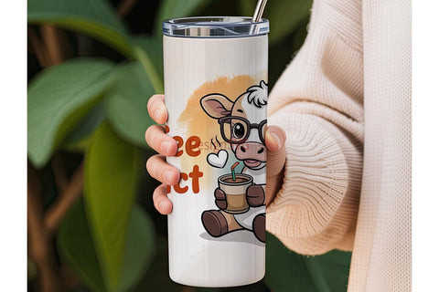 Coffee Addict Calf 20oz Tumbler Wrap Sublimation DesignSVG 