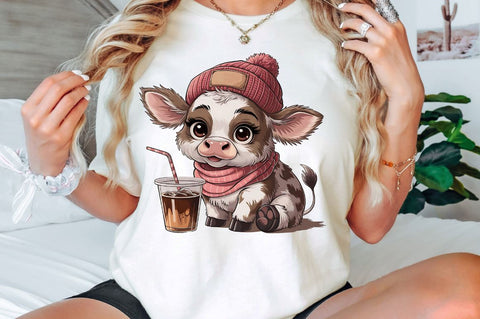 Coffee Addict Highland Cow Sublimation Design Sublimation Regulrcrative 