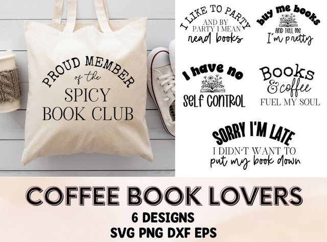 Coffee and Book Lovers Bundle - SVG PNG DXF EPS SVG So Fontsy Design Shop 