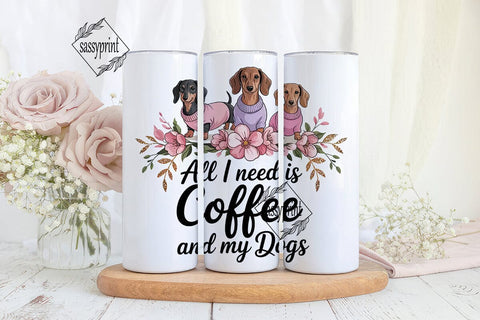 Coffee and Dachshunds Tumbler Wrap Sublimation sassyprint 
