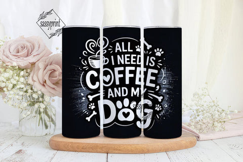 Coffee and Dog 20oz Tumbler Wrap Sublimation sassyprint 