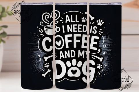 Coffee and Dog 20oz Tumbler Wrap Sublimation sassyprint 