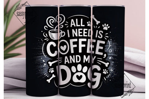 Coffee and Dog 20oz Tumbler Wrap Sublimation sassyprint 