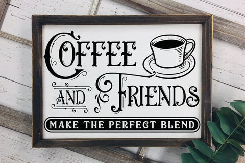 Coffee and Friends, Vintage Coffee Sign SVG SVG CraftLabSVG 