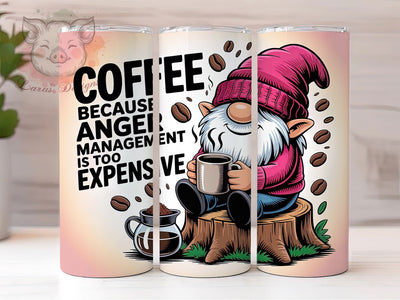 Coffee Anger Gnome 20oz Tumbler, Funny Coffee Quote, Anger Management Joke Wrap, Gnome Sublimation Design, 20oz Tumbler Wrap, Sublimation Design PNG, Rustic Coffee Gift Sublimation Lara' s Designs 