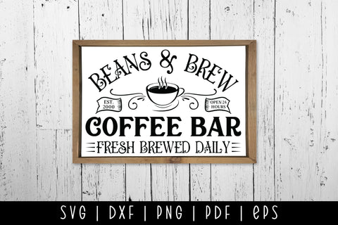 Coffee Bar SVG, Vintage Coffee Sign SVG SVG CraftLabSVG 