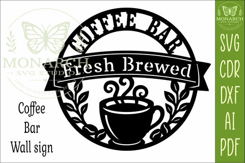 Coffee Bar Wall Sign SVG, Fresh Brewed Coffee Sign SVG APInspireddesigns 