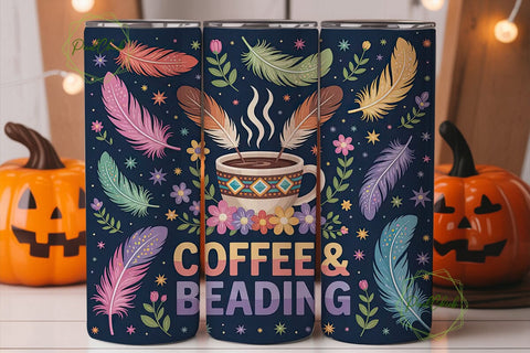 Coffee & Beading 20oz Tumbler Wrap Sublimation PixelChick 