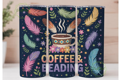 Coffee & Beading 20oz Tumbler Wrap Sublimation PixelChick 