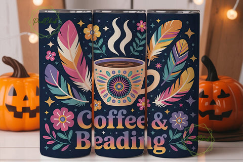 Coffee & Beading 20oz Tumbler Wrap Sublimation PixelChick 