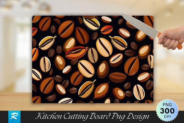 Coffee Beans Cutting Board Sublimation Regulrcrative 