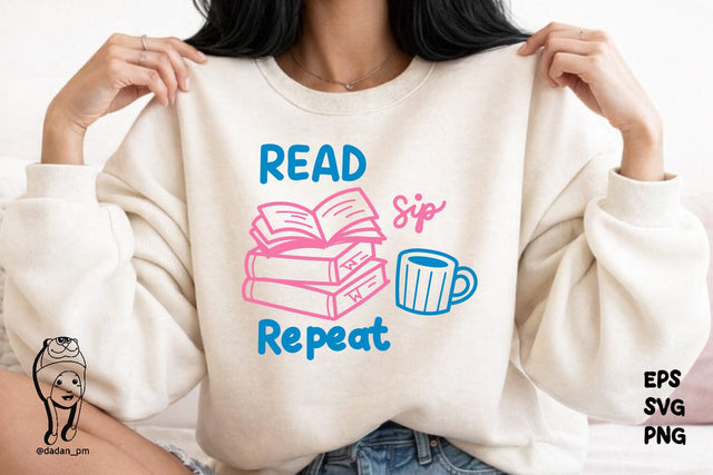Coffee Book Lover Quote Hand-Drawn Png SVG dadan_pm 