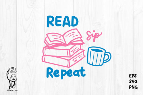 Coffee Book Lover Quote Hand-Drawn Png SVG dadan_pm 