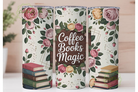 Coffee Books Magic 20oz Tumbler Wrap Sublimation PixelChick 