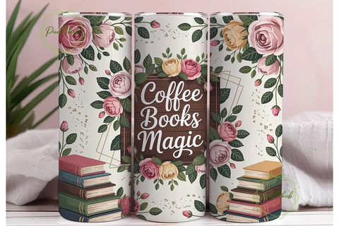 Coffee Books Magic 20oz Tumbler Wrap Sublimation PixelChick 