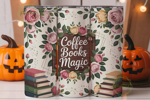 Coffee Books Magic 20oz Tumbler Wrap Sublimation PixelChick 