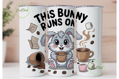 Coffee Bunny 20oz Tumbler Wrap Sublimation PixelChick 