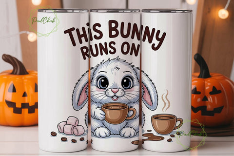 Coffee Bunny 20oz Tumbler Wrap Sublimation PixelChick 
